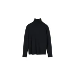 The Frankie Shop By Malene Birger Vanille Wool Sweater - Black - Oversized Minimalist Knitwear in Black - Shop at Luxury Shoes 