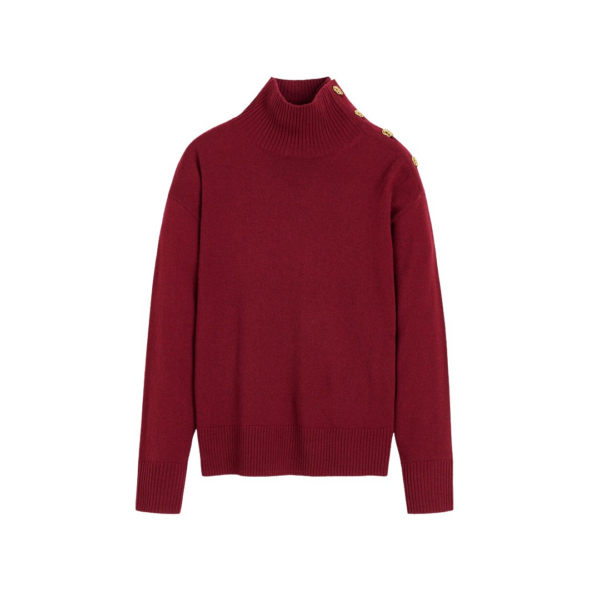 The Frankie Shop By Malene Birger Vanille Wool Sweater – Cabernet