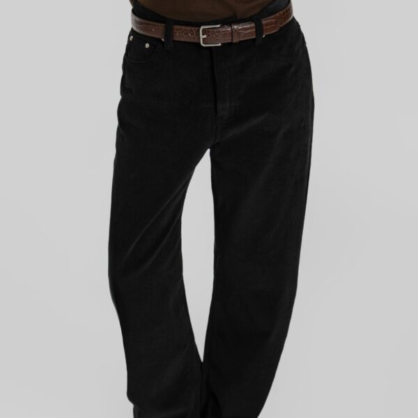 The Frankie Shop Caistor Corduroy Barrel Leg Pants – Black, view 9