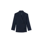 The Frankie Shop Calvay Crossover Blazer - Dark Navy - Oversized Minimalist Jackets in Blue - Shop at Luxury Shoes 