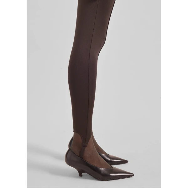 The Frankie Shop Caserta Stirrup Leggings - Brown - Oversized Minimalist Pants in Brown - Shop at Luxury Shoes 