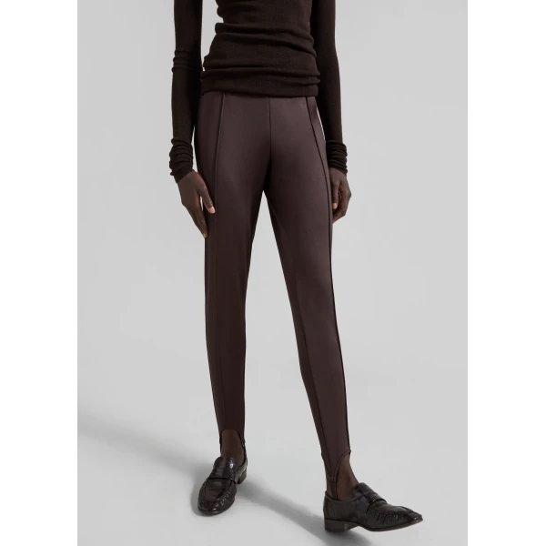 The Frankie Shop Caserta Stirrup Leggings - Brown - Oversized Minimalist Pants in Brown - Shop at Luxury Shoes 