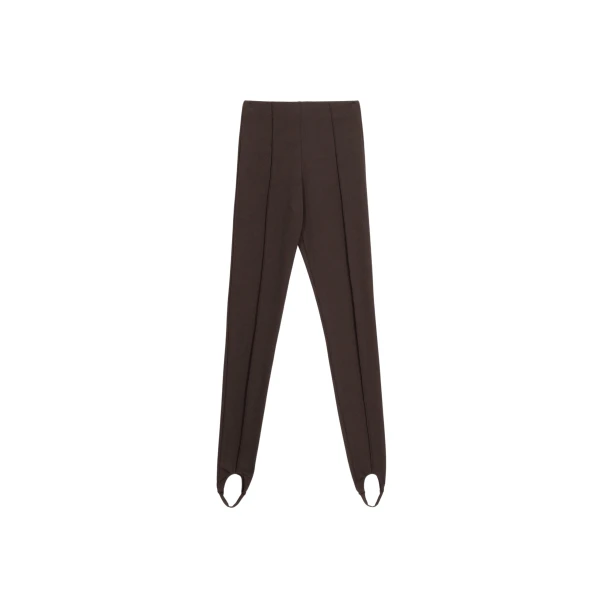 The Frankie Shop Caserta Stirrup Leggings - Brown - Oversized Minimalist Pants in Brown - Shop at Luxury Shoes 