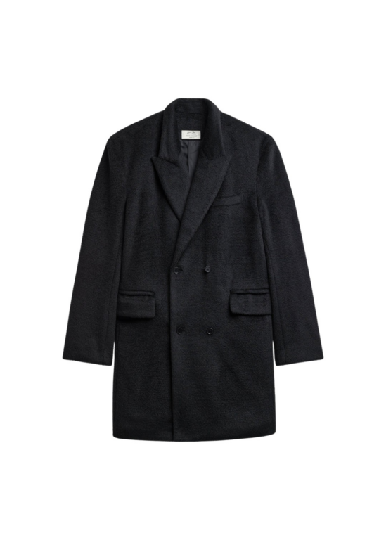 The Frankie Shop Coblence Textured Wool-Blend Coat - Black - Oversized Minimalist Coats in Black - Shop at Luxury Shoes 