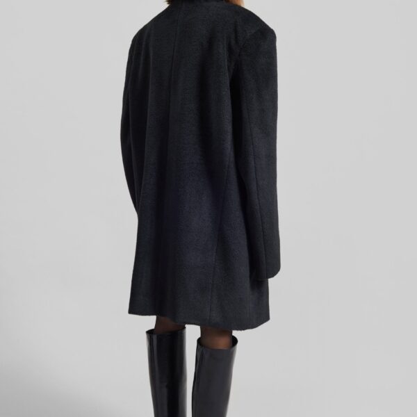The Frankie Shop Coblence Textured Wool-Blend Coat – Black, view 7