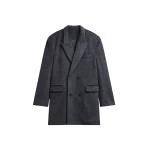The Frankie Shop Coblence Textured Wool-Blend Coat - Dark Grey - Oversized Minimalist Coats in Grey - Shop at Luxury Shoes 