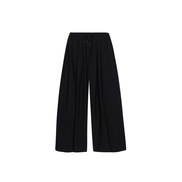 The Frankie Shop Corlen Pleated Wide Pants - Black - Oversized Minimalist Pants in Black - Shop at Luxury Shoes 
