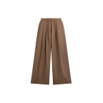 The Frankie Shop Corlen Pleated Wide Pants - Brown - Oversized Minimalist Pants in Brown - Shop at Luxury Shoes 