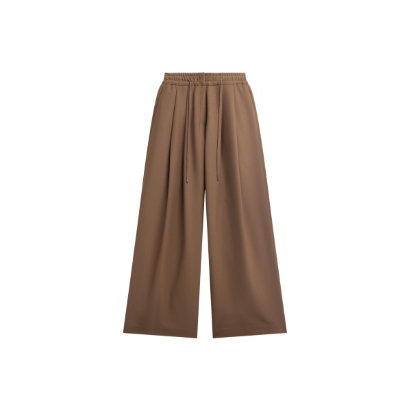 The Frankie Shop Corlen Pleated Wide Pants - Brown - Oversized Minimalist Pants in Brown - Shop at Luxury Shoes 