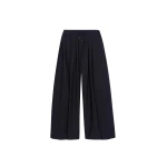 The Frankie Shop Corlen Pleated Wide Pants - Dark Navy - Oversized Minimalist Pants in Blue - Shop at Luxury Shoes 
