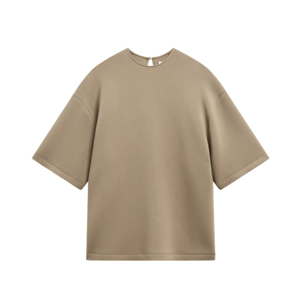 The Frankie Shop Delancey Neoprene Tee – Camel Top