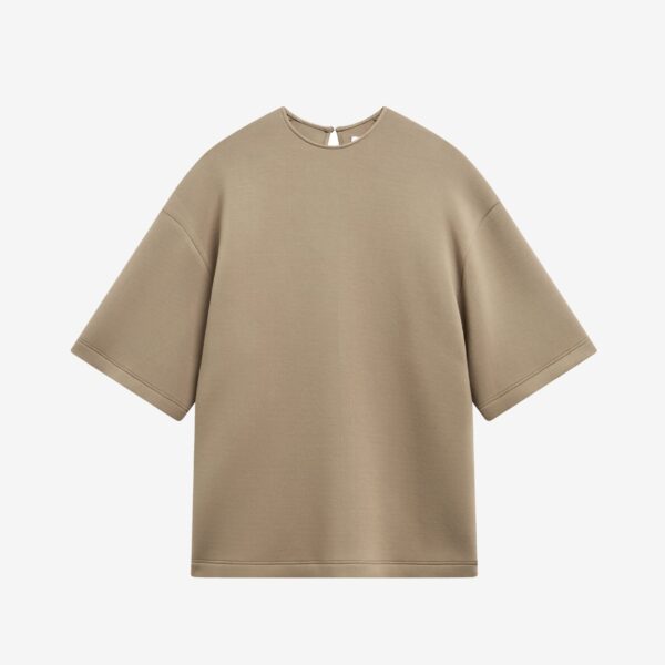 The Frankie Shop Delancey Neoprene Tee – Camel Top, view 9