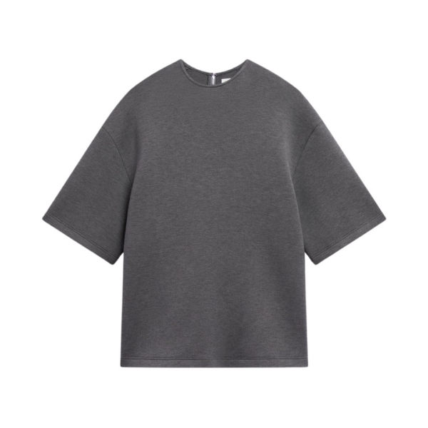 The Frankie Shop Delancey Neoprene Tee – Dark Grey Top