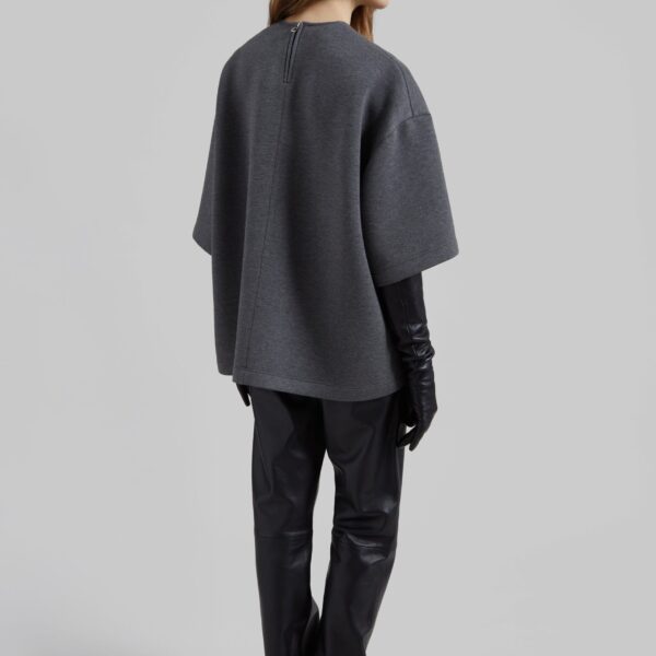 The Frankie Shop Delancey Neoprene Tee – Dark Grey Top, view 7