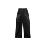 The Frankie Shop Delny Satin Cargo Pants - Black - Oversized Minimalist Pants in Black - Shop at Luxury Shoes 