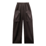 The Frankie Shop Delny Satin Cargo Pants - Dark Brown - Oversized Minimalist Pants in Brown - Shop at Luxury Shoes 