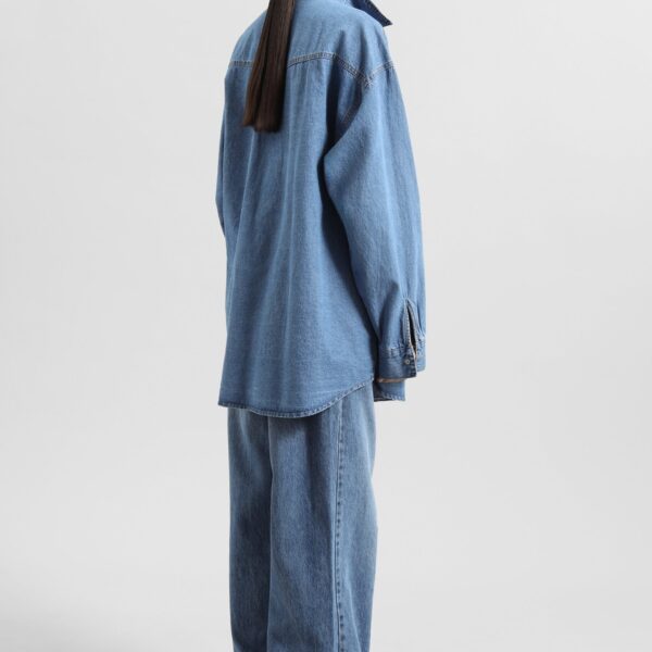 The Frankie Shop Desona Denim Shirt – Medium Wash, view 8