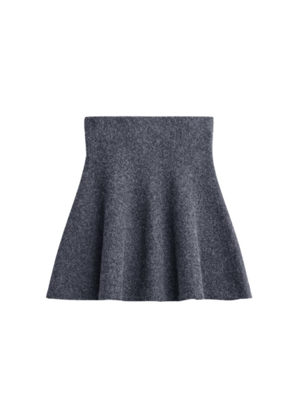 The Frankie Shop Dienne Knit Mini Skirt - Grey - Oversized Minimalist Skirts in Grey - Shop at Luxury Shoes 