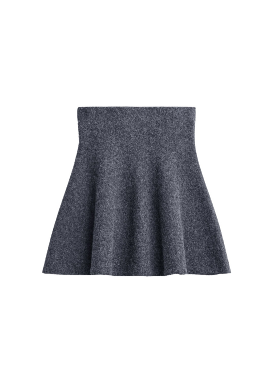 The Frankie Shop Dienne Knit Mini Skirt - Grey - Oversized Minimalist Skirts in Grey - Shop at Luxury Shoes 