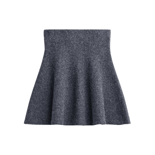 The Frankie Shop Dienne Knit Mini Skirt - Grey - Oversized Minimalist Skirts in Grey - Shop at Luxury Shoes 