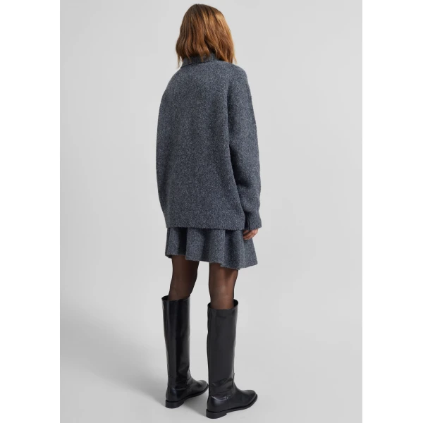 The Frankie Shop Dienne Knit Mini Skirt - Grey - Oversized Minimalist Skirts in Grey - Shop at Luxury Shoes 