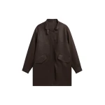 The Frankie Shop Douvrin Faux Leather Jacket - Brown - Oversized Minimalist Jackets in Brown - Shop at Luxury Shoes 