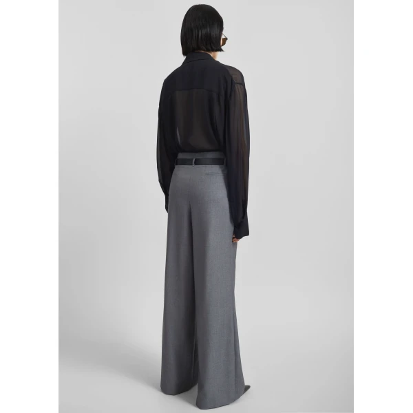 The Frankie Shop Dulverton Pleated Trousers - Grey - Oversized Minimalist Pants in Grey - Shop at Luxury Shoes 