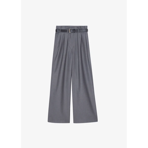 The Frankie Shop Dulverton Pleated Trousers - Grey - Oversized Minimalist Pants in Grey - Shop at Luxury Shoes 