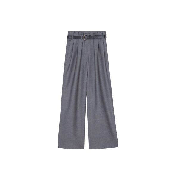 The Frankie Shop Dulverton Pleated Trousers - Grey - Oversized Minimalist Pants in Grey - Shop at Luxury Shoes 