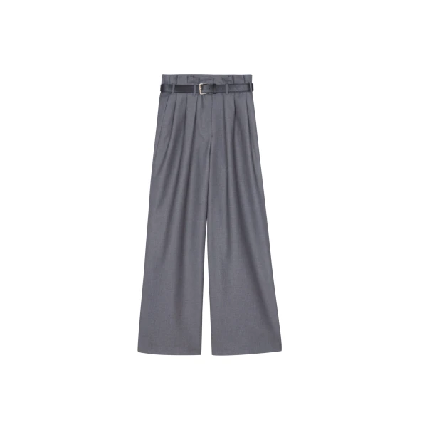 The Frankie Shop Dulverton Pleated Trousers - Grey - Oversized Minimalist Pants in Grey - Shop at Luxury Shoes 