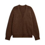 The Frankie Shop Elland Oversized Alpaca Cardigan - Olive Brown - Oversized Minimalist Knitwear in Brown - Shop at Luxury Shoes 