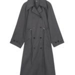 The Frankie Shop Elrod Drawstring Trench - Grey - Oversized Minimalist Coats in Grey - Shop at Luxury Shoes 
