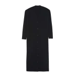 The Frankie Shop Emi Long Knit Cardigan - Black - Oversized Minimalist Knitwear in Black - Shop at Luxury Shoes 
