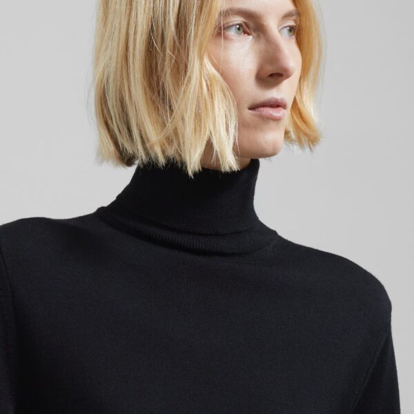 The Frankie Shop Eve Thin Turtleneck Sweater – Black, view 7