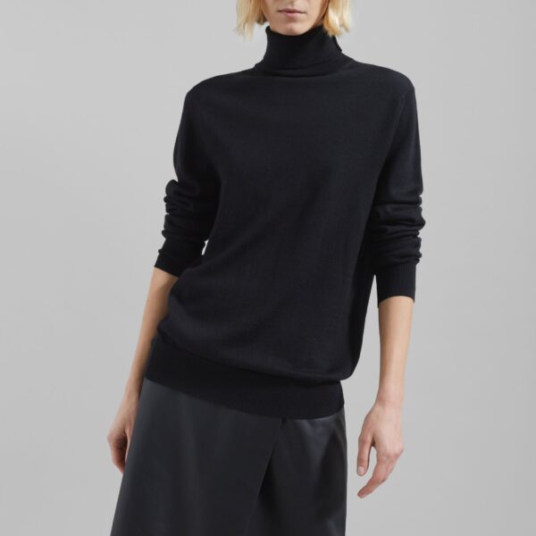 The Frankie Shop Eve Thin Turtleneck Sweater – Black, view 8