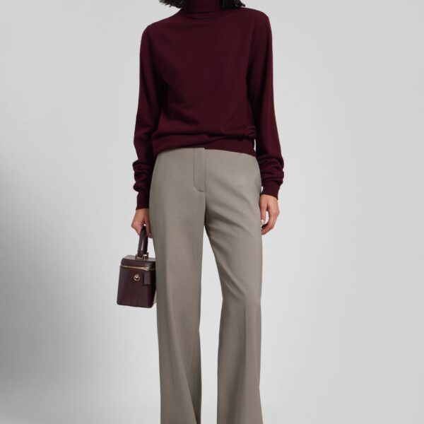 The Frankie Shop Eve Thin Turtleneck Sweater – Burgundy, view 2