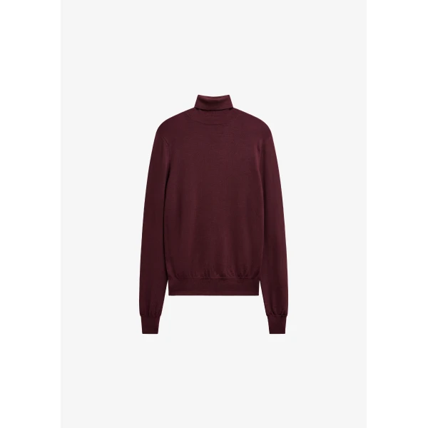 The Frankie Shop Eve Thin Turtleneck Sweater - Burgundy - Oversized Minimalist Knitwear in Red - Shop at Luxury Shoes 