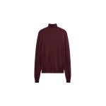 The Frankie Shop Eve Thin Turtleneck Sweater - Burgundy - Oversized Minimalist Knitwear in Red - Shop at Luxury Shoes 
