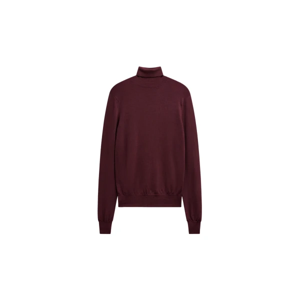 The Frankie Shop Eve Thin Turtleneck Sweater - Burgundy - Oversized Minimalist Knitwear in Red - Shop at Luxury Shoes 