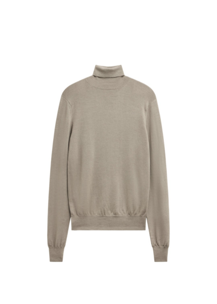 The Frankie Shop Eve Thin Turtleneck Sweater - Taupe - Oversized Minimalist Knitwear in Brown - Shop at Luxury Shoes 
