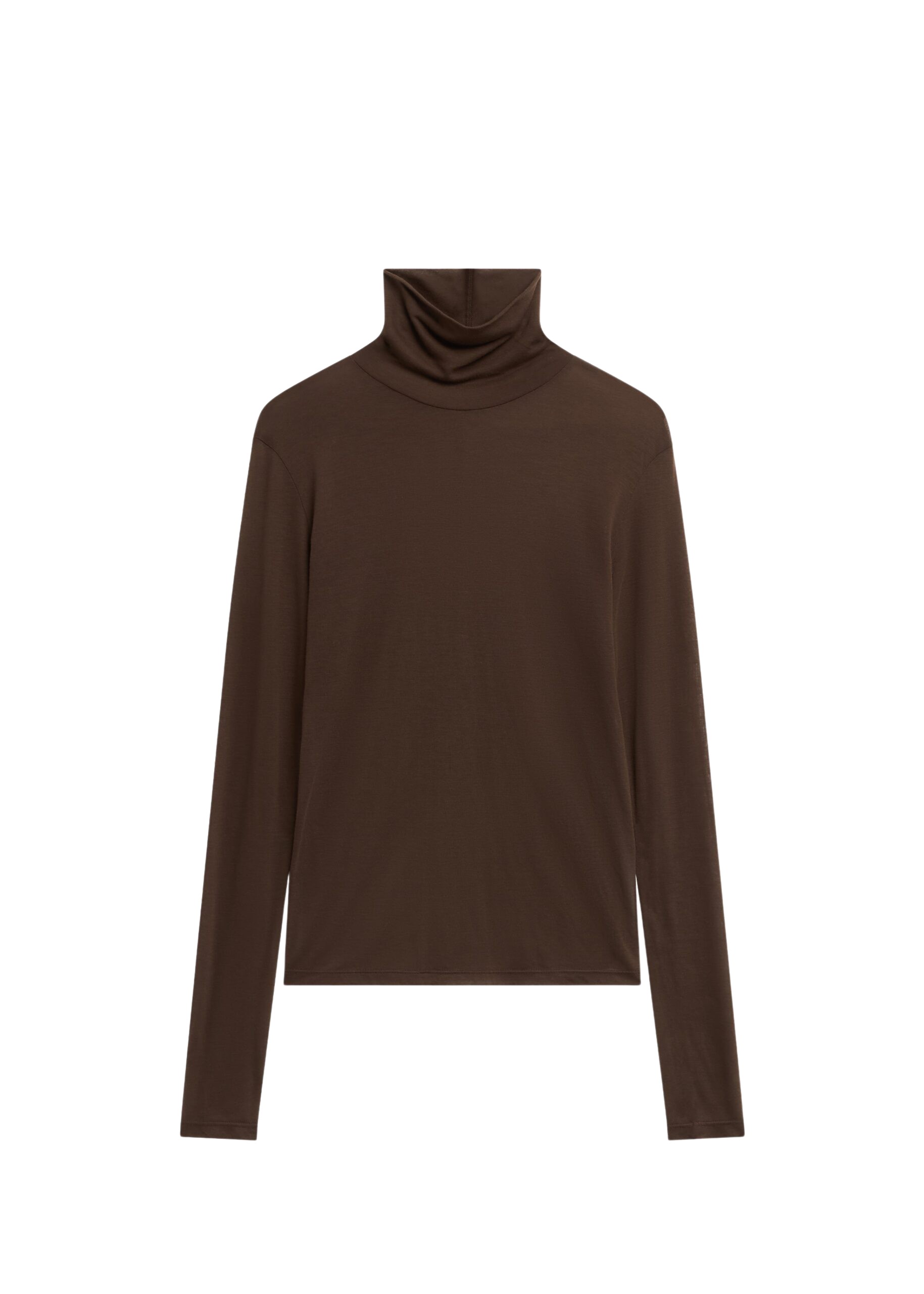 The Frankie Shop Evren Sheer Turtleneck – Brown Knit