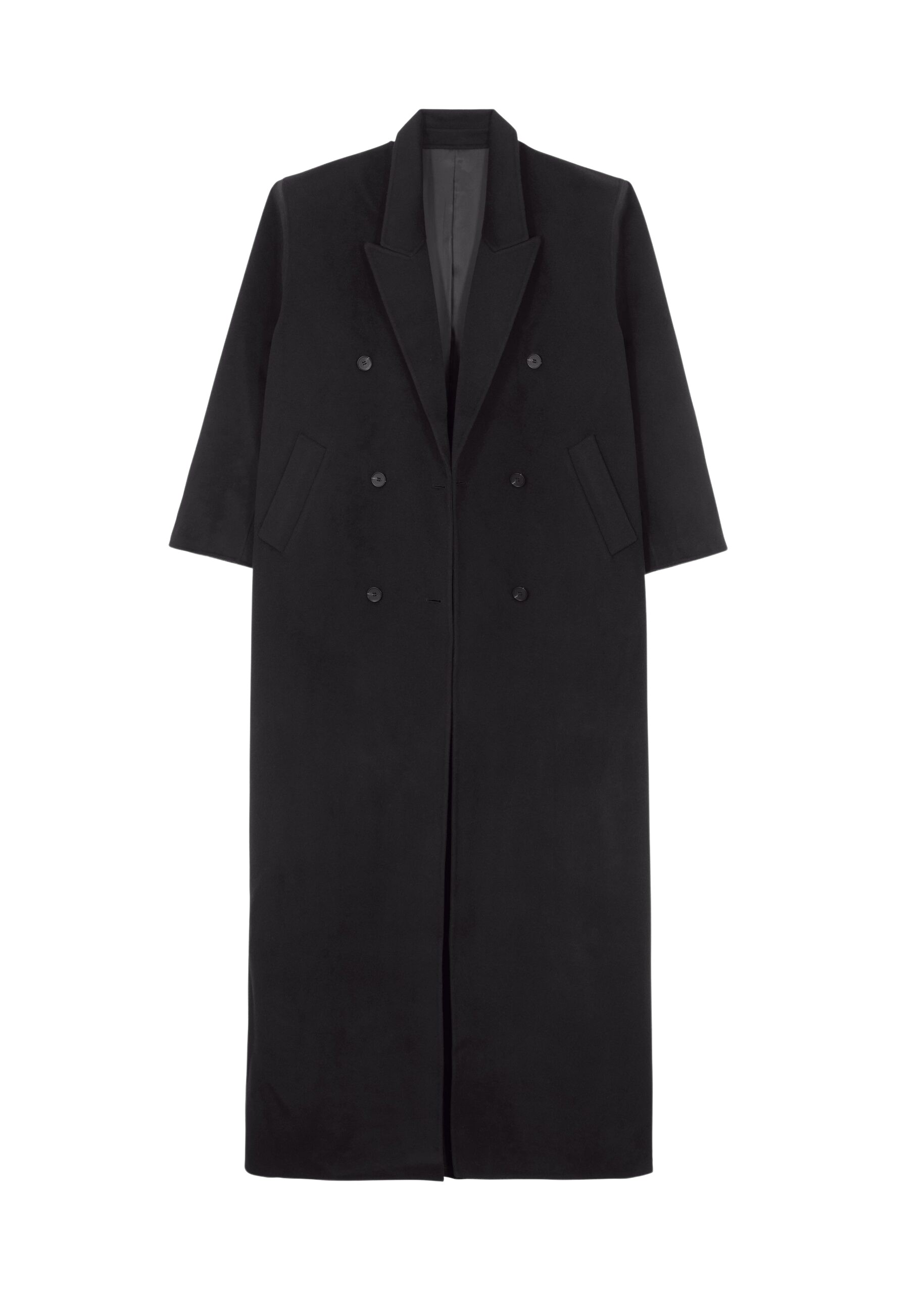 The Frankie Shop Gaia Double Breasted Coat – Black