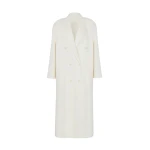 The Frankie Shop Gaia Double Breasted Coat - Ivory - Oversized Minimalist Coats in Ivory - Shop at Luxury Shoes 