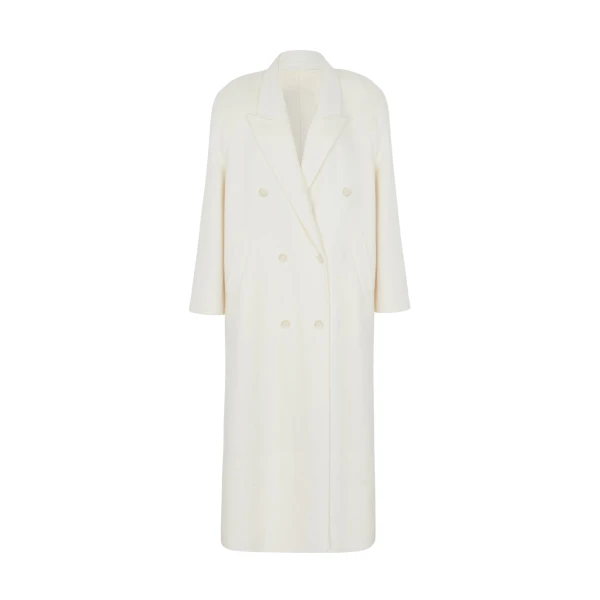 The Frankie Shop Gaia Double Breasted Coat - Ivory - Oversized Minimalist Coats in Ivory - Shop at Luxury Shoes 