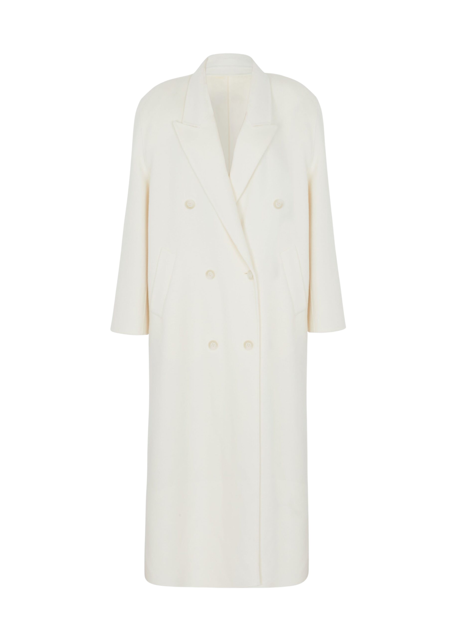 The Frankie Shop Gaia Double Breasted Coat - Ivory - Oversized Minimalist Coats in Ivory - Shop at Luxury Shoes 