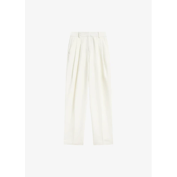 The Frankie Shop Gelso Pleated Twill Trousers - White - Oversized Minimalist Pants in White - Shop at Luxury Shoes 