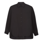 The Frankie Shop Georgia Wool Blend Shirt - Brown - Oversized Minimalist Tops in Brown - Shop at Luxury Shoes 