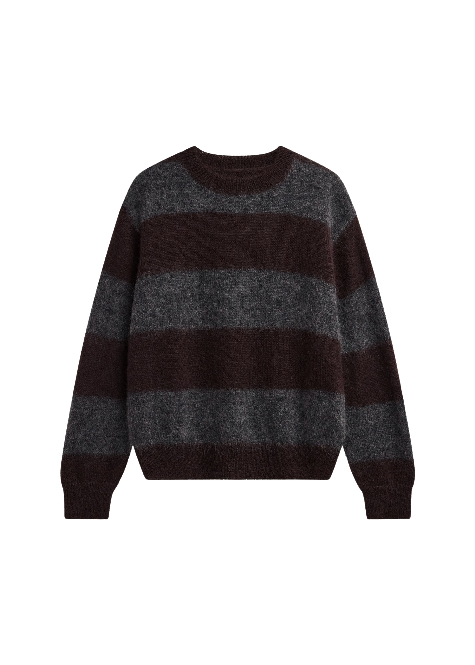 The Frankie Shop Gimel Mohair Sweater – Grey/Brown Stripe