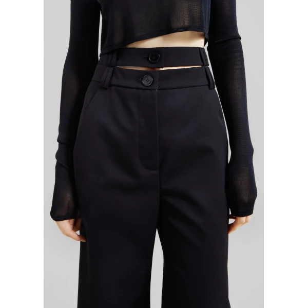 The Frankie Shop Gudu Trousers #03 - Black - Oversized Minimalist Pants in Black - Shop at Luxury Shoes 