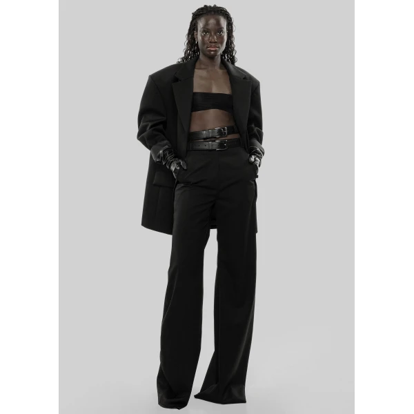 The Frankie Shop Gudu Trousers #03 - Black - Oversized Minimalist Pants in Black - Shop at Luxury Shoes 